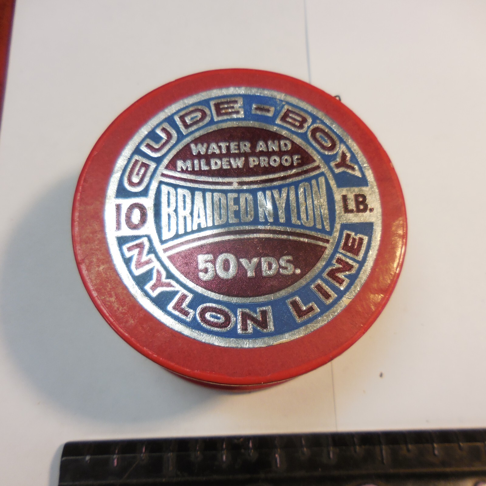 RARE VINTAGE ROLL OF GUDE-BOY BRAIDED NYLON 10 LB LINE #OP/HP