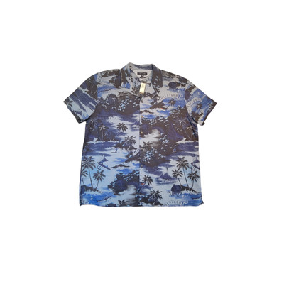 NWT Tommy Hilfiger Custom Fit Short Sleeve Hawaiian Button Down Shirt XXL