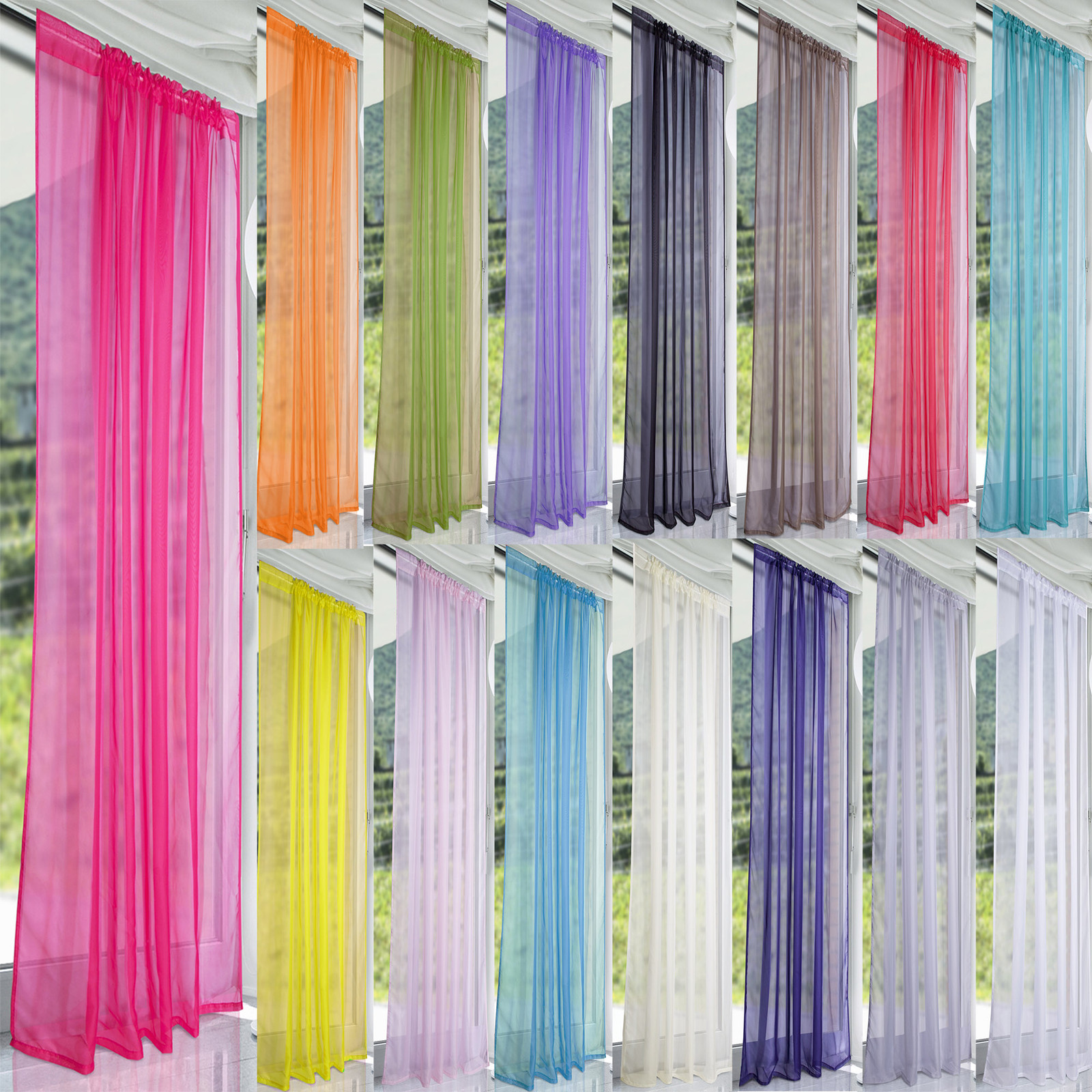 Тюль разноцветная