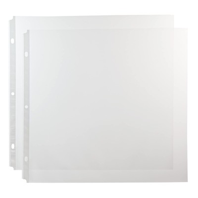 50-Pack 12x12 Scrapbook Refill Pages, Protective Sleeves, Page Protectors for...