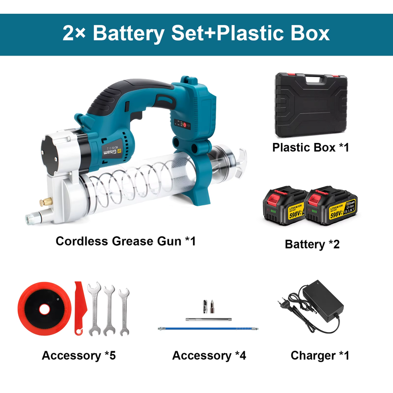10000PSL Brushless Electric Grease Gun 69Mpa High Pressure Car Lubricating Oil C