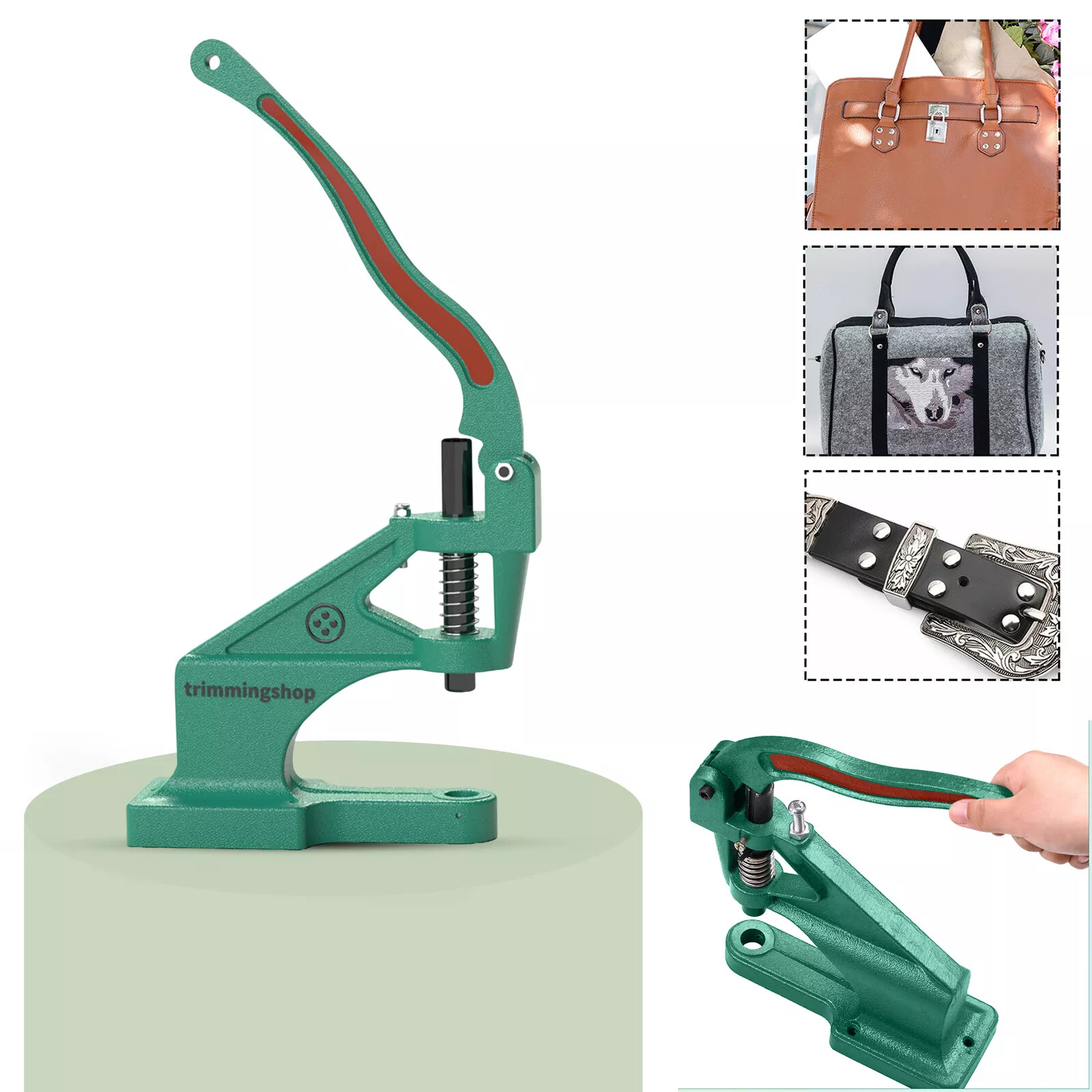 Heavy Duty Green Hand Press Machine for Grommet Eyelet Rivets Snap Fasteners