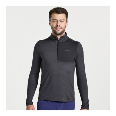 Мужская одежда Saucony Sunday 1/4 Zip Black Heather L