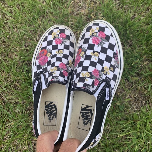 checker rose vans