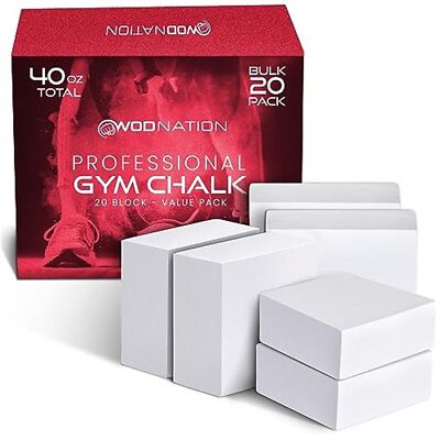 20-Pack Gym Chalk Blocks, Easy Grip Premium Sport Hand Chalk (1lb, 2oz Each)