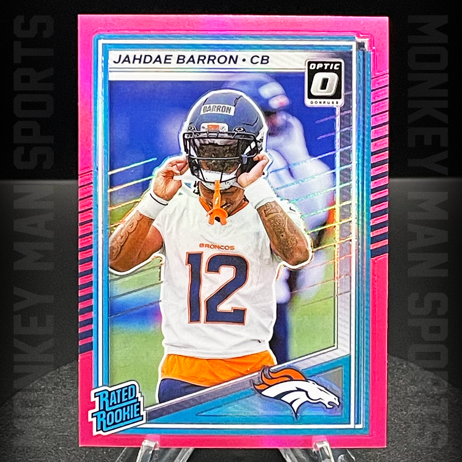 2025 Donruss - Jahdae Barron Rated Rookie RC - #365 PINK OPTIC HOLO BRONCOS MINT