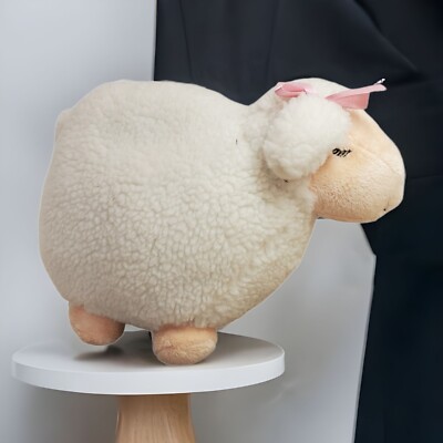 White Lamb Plush Textured Stuffed Animal by Emrad w/ Tag Sweet Huggable Shy