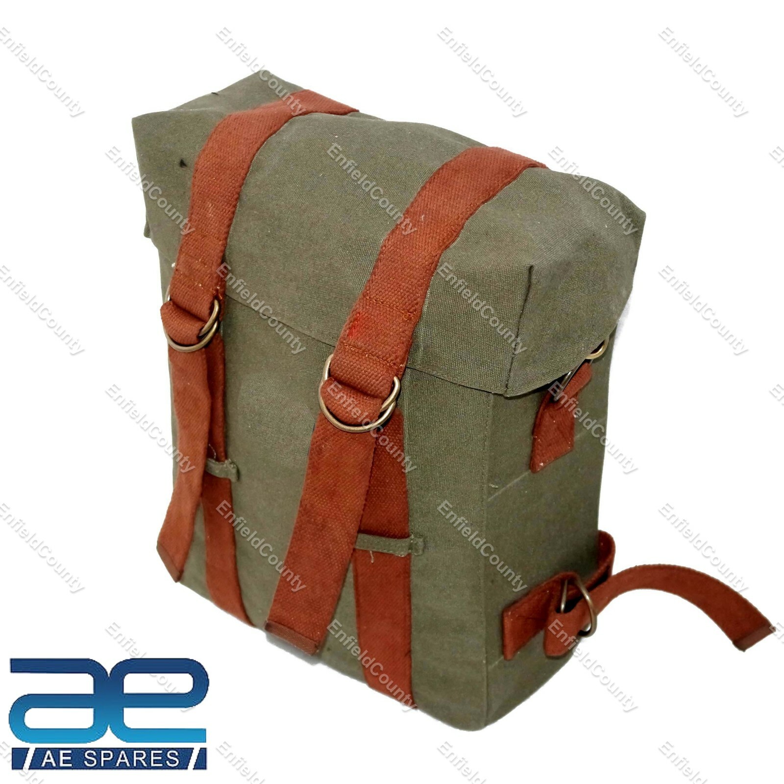 Pair Military Pannier Canvas Bag Green For Royal Enfield Classic 350 500CC  