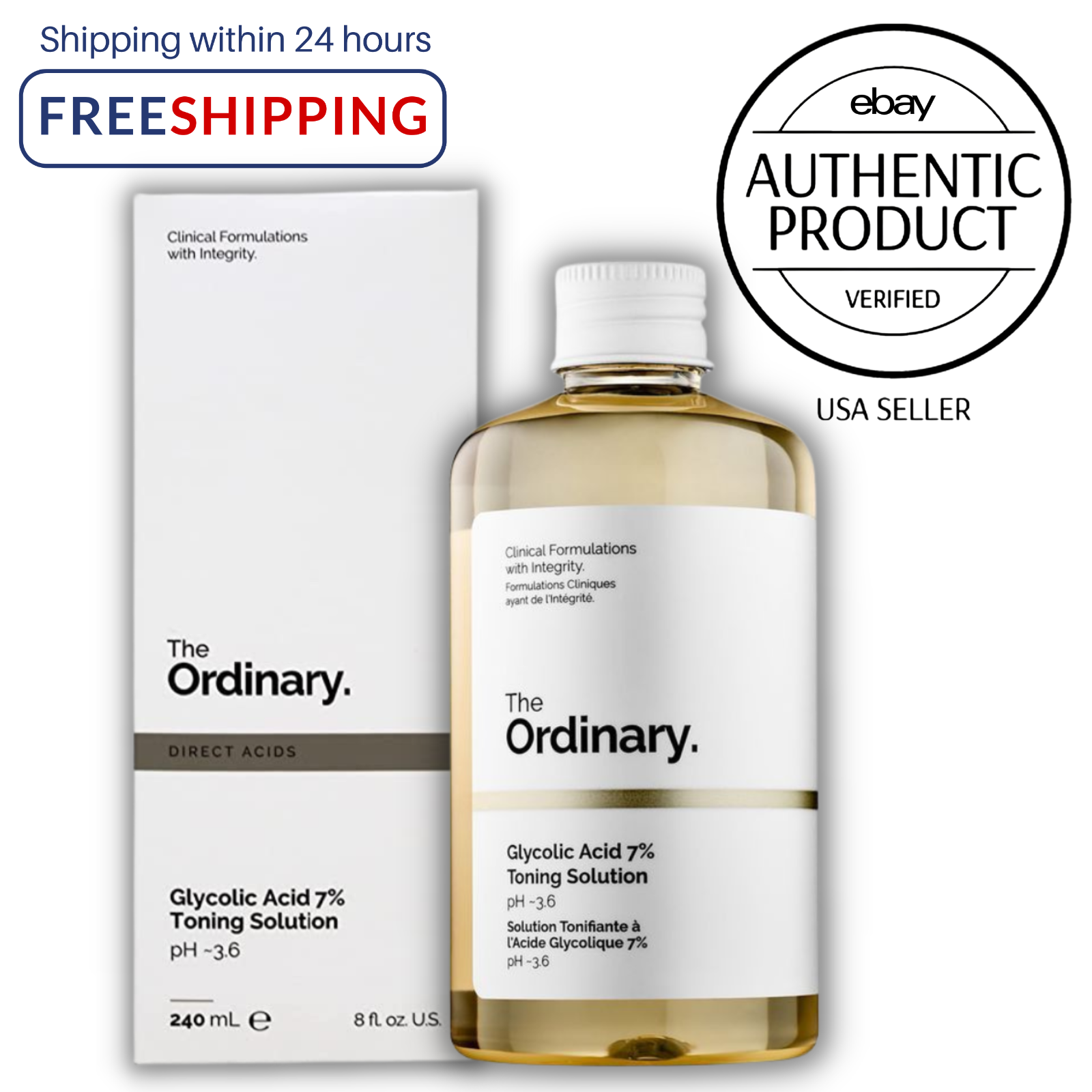 The Ordinary Glycolic Acid 7% Toning Resurfacing Solution - 