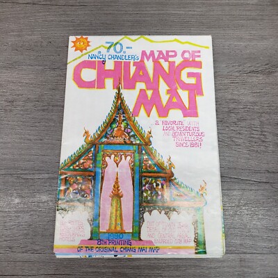 Nancy Chandler's Map of Chiang Mai 8th Edition 1990 Rare