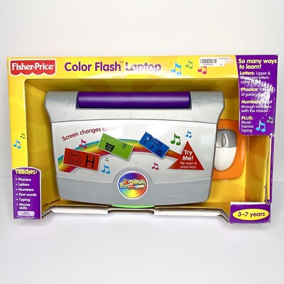 2009 Fisher Price Fun2learn Color Flash Laptop *Open Box See Notes*
