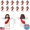 ARCHCRTC 50 Pcs Mini Jesus Figures Tiny Jesus Loves You Figurine Little Religious Christ Savior Doll to Hide and Seek for Sunday Easter Egg Stuffers Gift (50, Red)