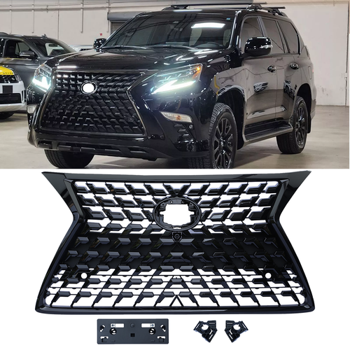 For 2014 2015 2016 2017-2022 LEXUS GX460 Front Gloss Black Grille Luxury Grill