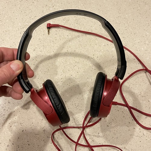 Sony MDR-ZX310 Red Portable Adjustable Over The Ear Stereo Sony MDR-ZX310 Red Portable Adjustable Over The Ear Stereo