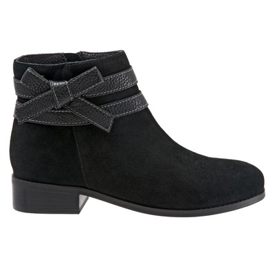 

Женские черные кожаные ботильоны и ботильоны на молнии Trotters Luxury T1657-003 6, Черный, Trotters Luxury