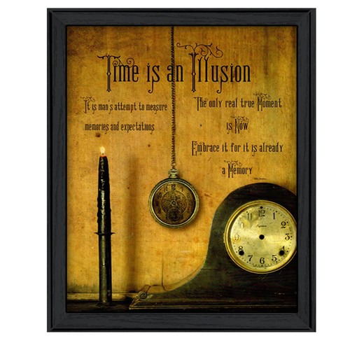 Настенное искусство с принтом в черной рамке Time