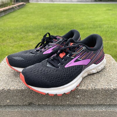 Brooks Adrenaline GTS 19 1202841D080 Black Purple Running Shoes Womens Sz 7