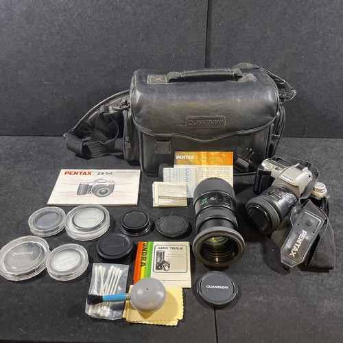 PENTAX - PENTAX 双眼鏡　10×50 Pentax ZX-50 Camera W 35-80MM Manual and Bag extra Lences