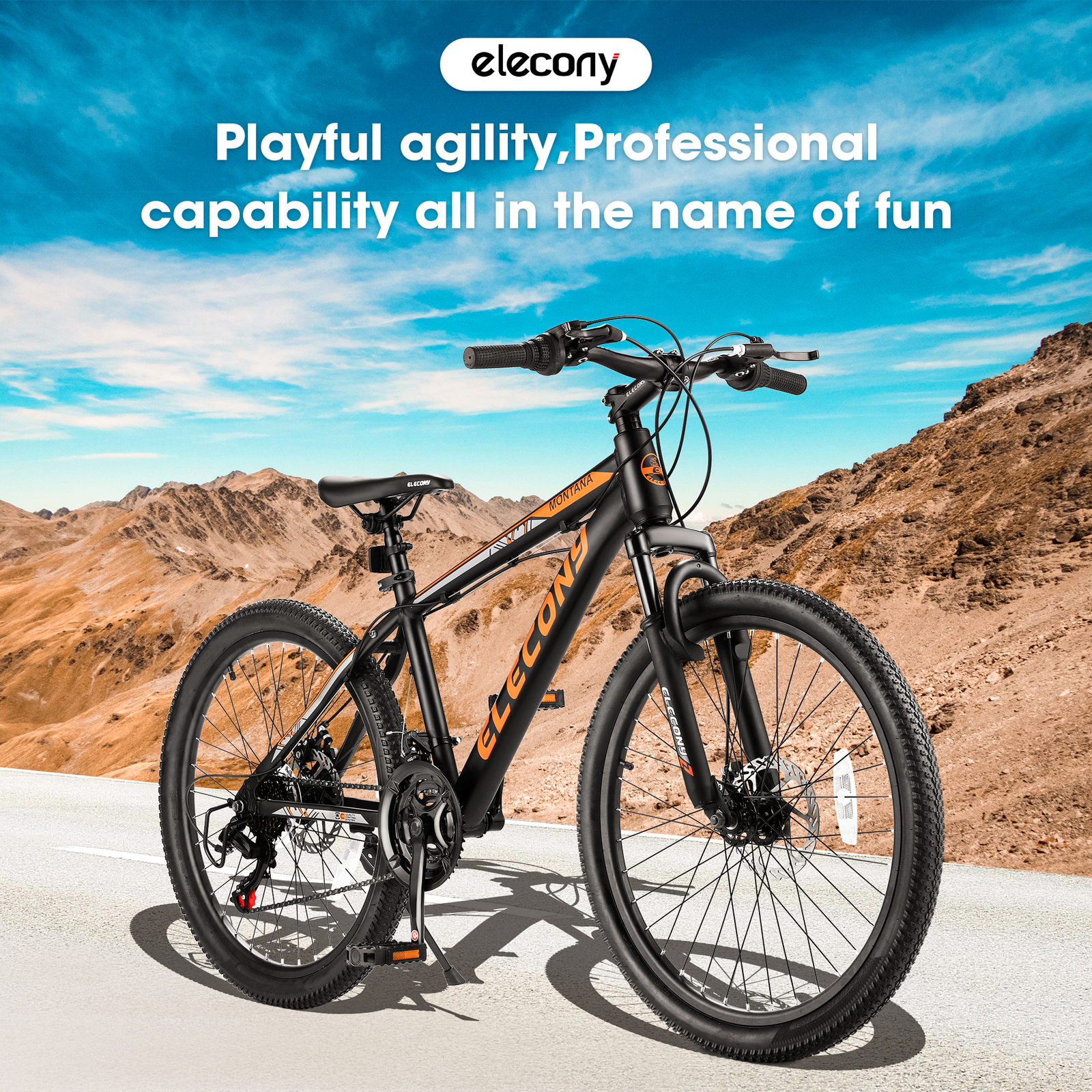 24 inch Mountain Bike Bicycle Adults Aluminium Frame Bike 21-Speed w/ Disc Brake