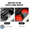 Tioollev 4PCS Car Cup Holder Coaster, Silicone Non-Slip Vehicle Cup Holder Insert Pads, Automotive Interior Insulation Drink Cup Mats Decor Accessories, Universal for SUV, Sedan, Truck (Red)