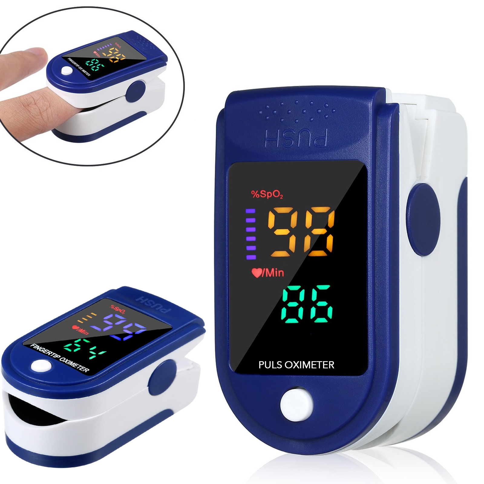 Pulsoximeter Finger Oximeter Sauerstoff Puls SpO2 Messgerät SpO-2 Pulsoxymeter .