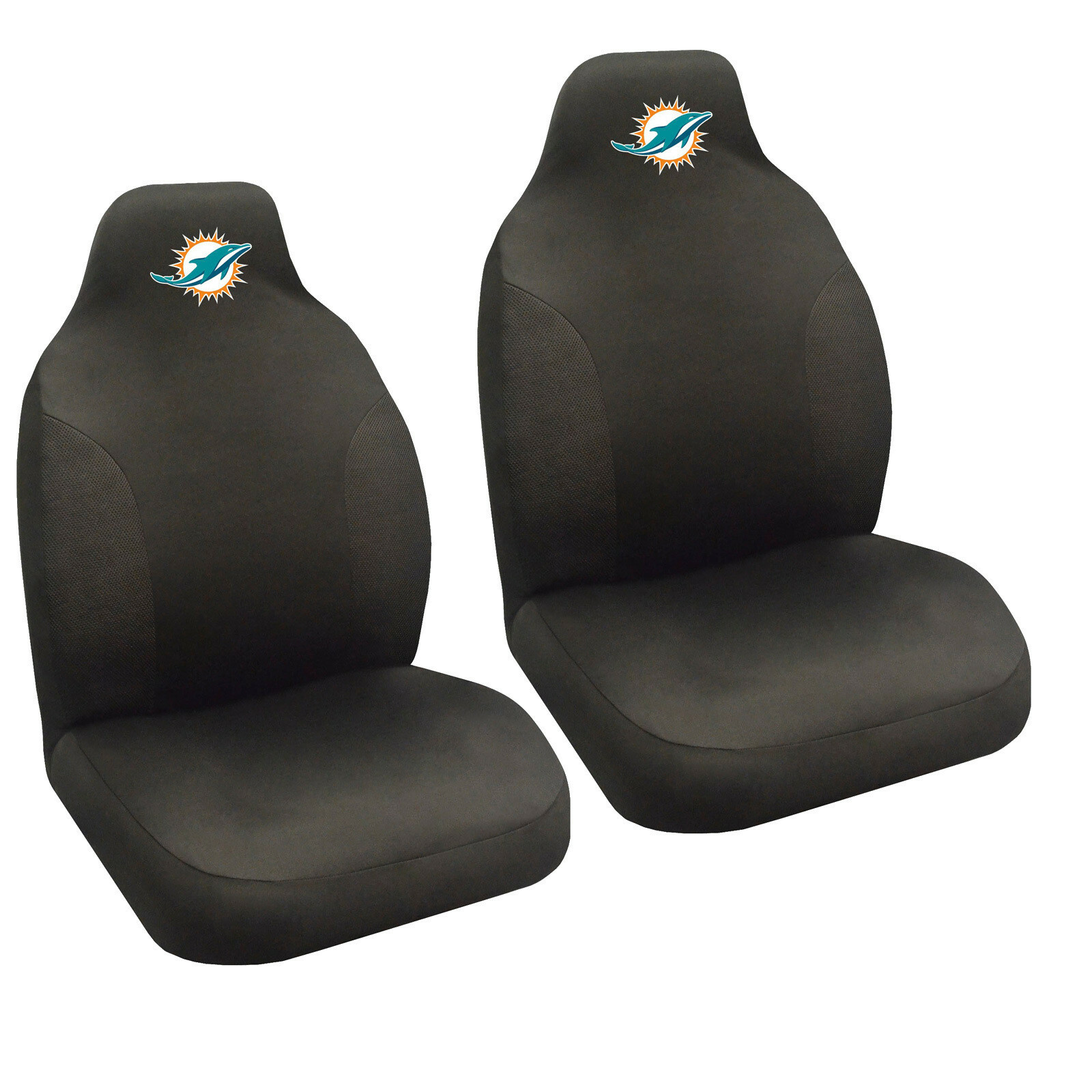 NFL Miami Dolphins Car Truck Suv Black Front Bucket Seat Covers Set
