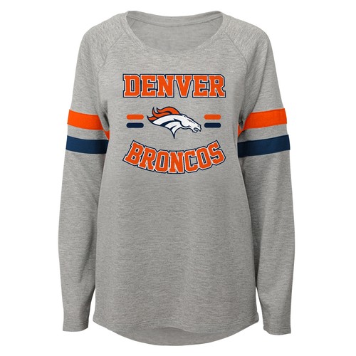 Outerstuff Молодёжная футболка NFL Denver Broncos Heather Grey для девочек