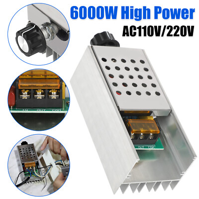 AC 110-220V 6000W SCR Motor Speed Controller Voltage Regulator Thermostat Dimmer
