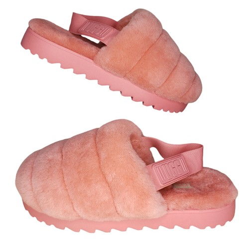 UGG Fluff Yeah Slide Slipper Size 10 Plush Pink Shearling