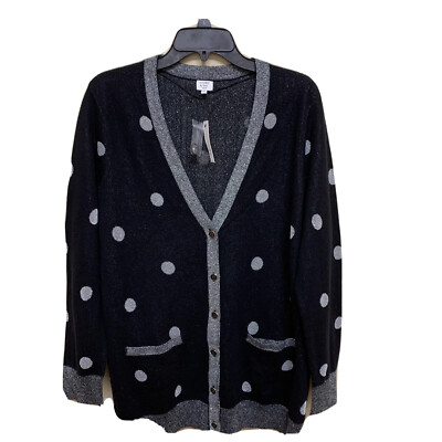Crown & Ivy  Silver Black Cardigan Sweater Size 2XL