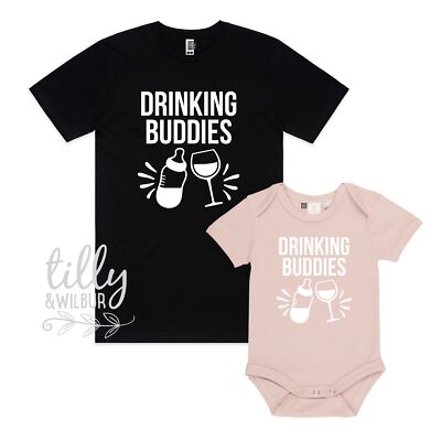 Drinking Buddies Matching Shirts, Daddy Daughter, Father Son, Wine, New Dad