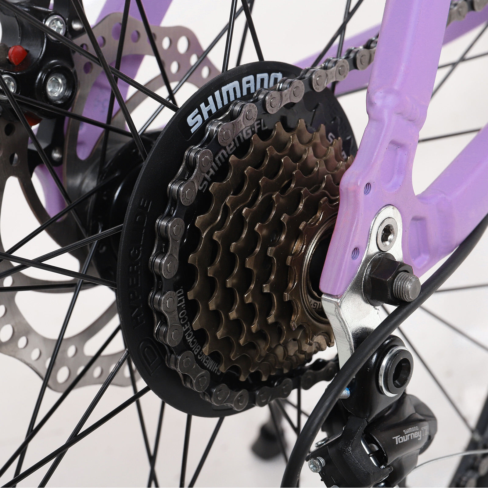 26-Inch Unisex Mountain Bike 21-Speed Full Suspension High Carbon Steel Purple
