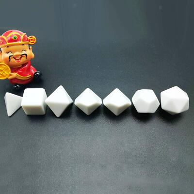 7x dados vacíos,  de dados RPG poliédricos en blanco para suministros ,