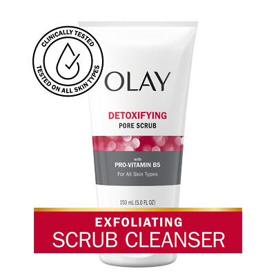 Olay Regenerist Detoxifying Face Wash, Pore Scrub Facial Cleanser,All Skins Type