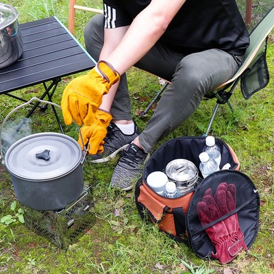 Large Capacity Camping Tableware Storage Bag Waterproof For Outdoor BBQ