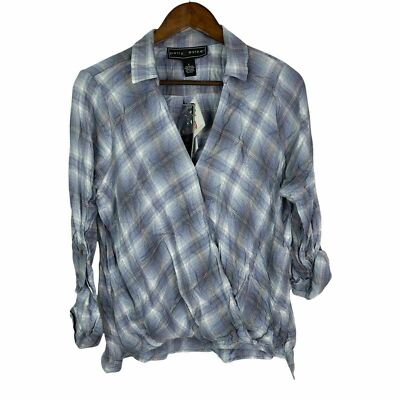 Polly & Esther Shirt Size L Plaid Button Down collared shirt A18