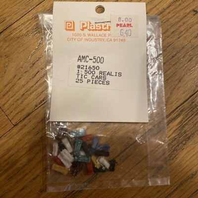 Vtg Plastruct Accessories #21650 AMC-500 1/500 Scale Realistic Cars 25Pc New NOS