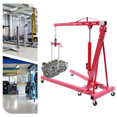 Engine Hoist & Leveler Cherry Picker Folding Hydraulic Crane Lift Tools 4400 LBs