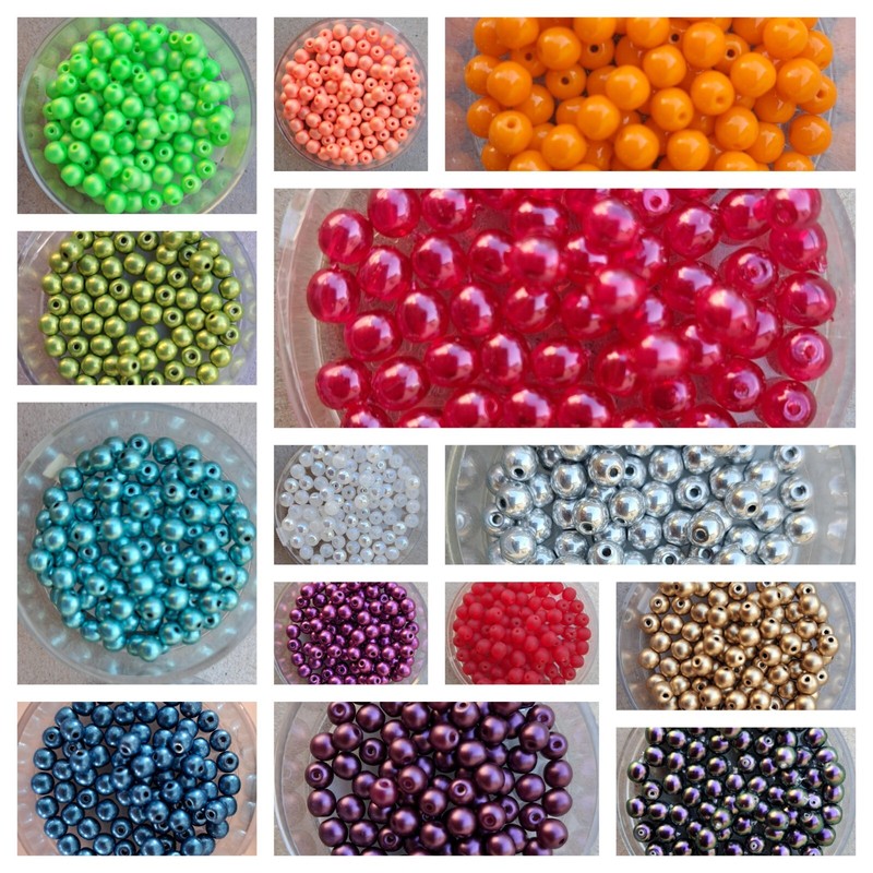 Rundperlen 2mm 3mm 4mm 6mm Round Beads Glasperlen HÃ¤Keln FÃ¤Deln Basteln Farbwahl