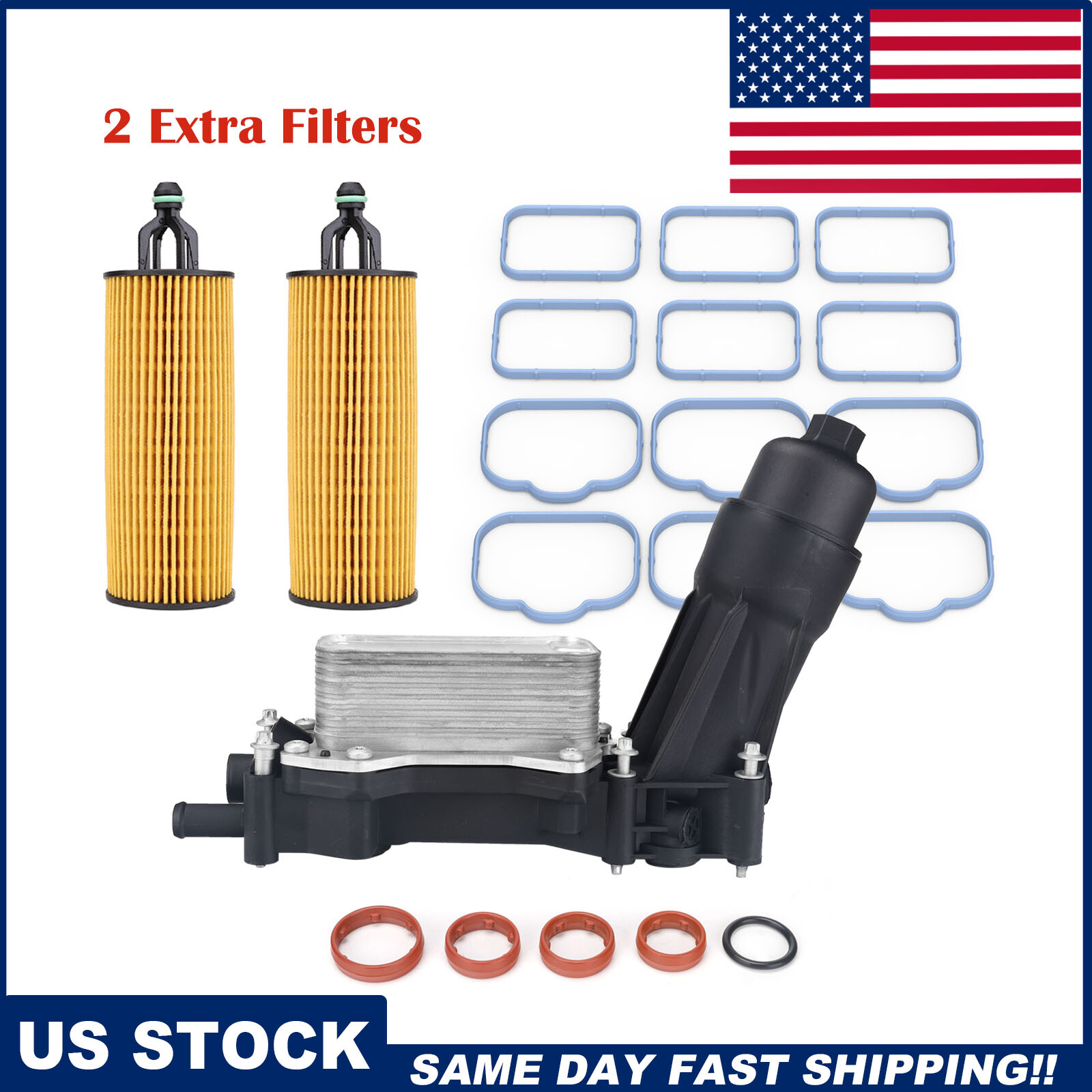 Filter Adapter Housing & Filter For 2014-2018 Chrysler Dodge Jeep 3.6l V6