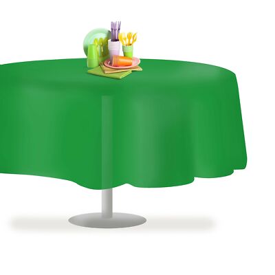 Green 12 Pack Premium Disposable Plastic Tablecloth 84" Inch