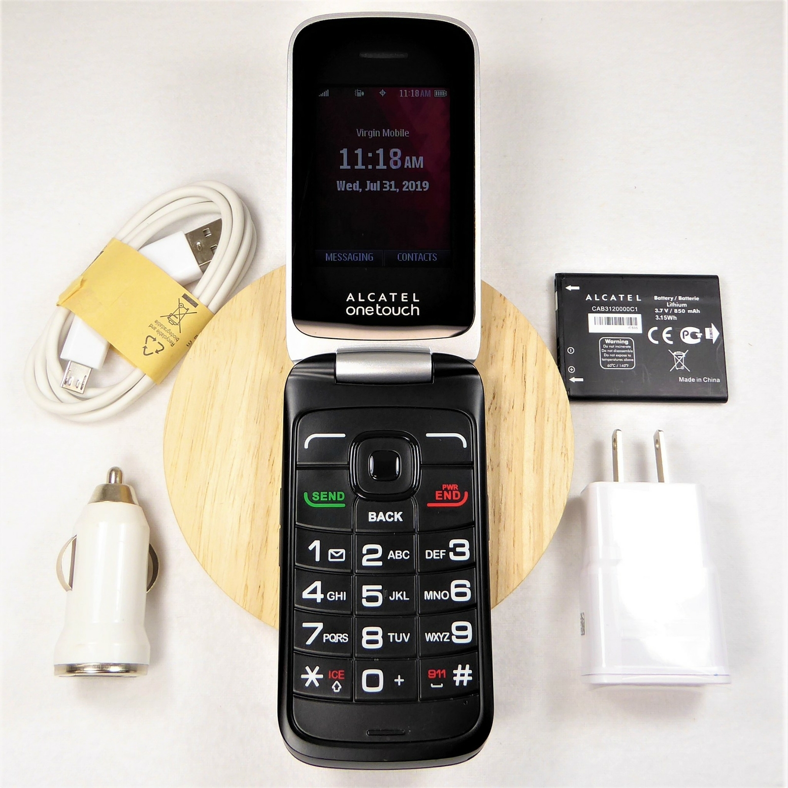 Alcatel OneTouch 2017B (Virgin Mobile) Flip Phone 3G CDMA ⚡ Fast