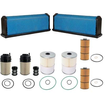 2x For Detroit DD13 DD15 DD16 Air & Oil & Fuel Filter with Water Separator Kit