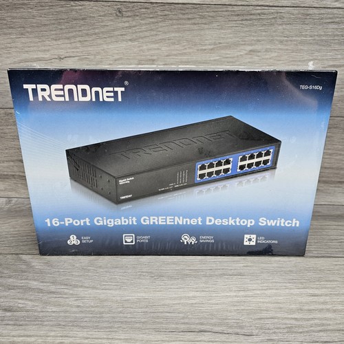 TRENDnet - TEG-S16DG 16-Port Unmanaged Gigabit GREENnet Desktop Metal Switch TRENDnet - TEG-S16DG 16-Port Unmanaged Gigabit GREENnet Desktop Metal Switch