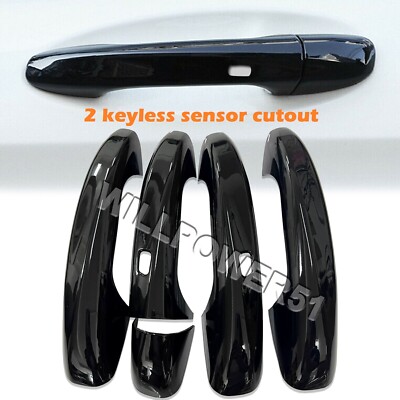 Gloss Black 2 Keyless Sensor Cutouts Door Handle Covers Fits 20-25 X247 GLB250