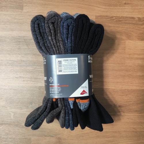 Weatherproof Vintag Men’s 6 -12 Outdoor Wool Blend Crew Sock Multi Color 5 pairs