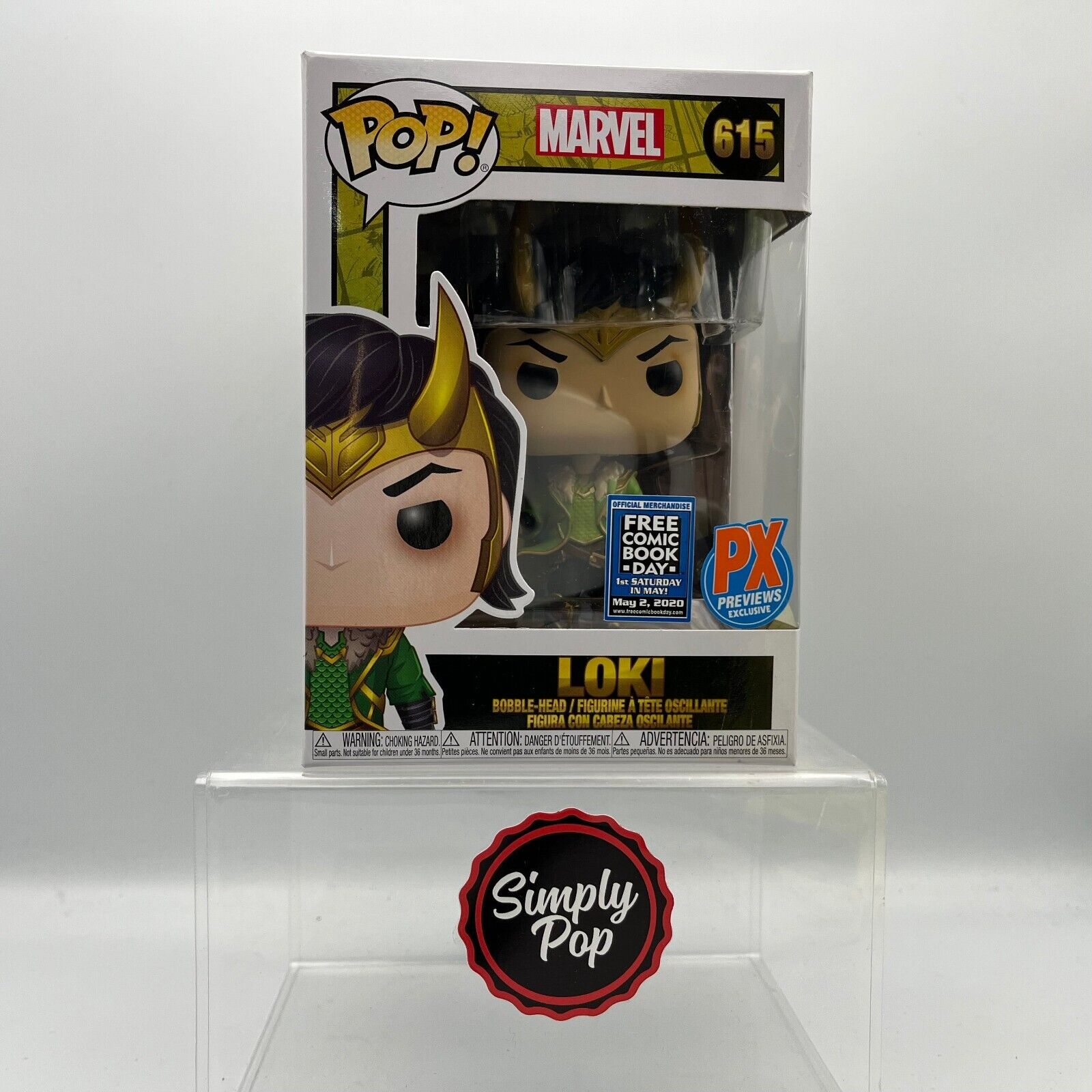 Funko Pop Loki Holding Mjolnir #615 Comic Book Day PX Funko Pop Loki Holding Mjolnir #615 Comic Book Day PX