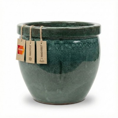 Teramico Pflanzgefäß Keramik Bavaria Tall Moosgrün 37cm – Glänzend & Frostfest