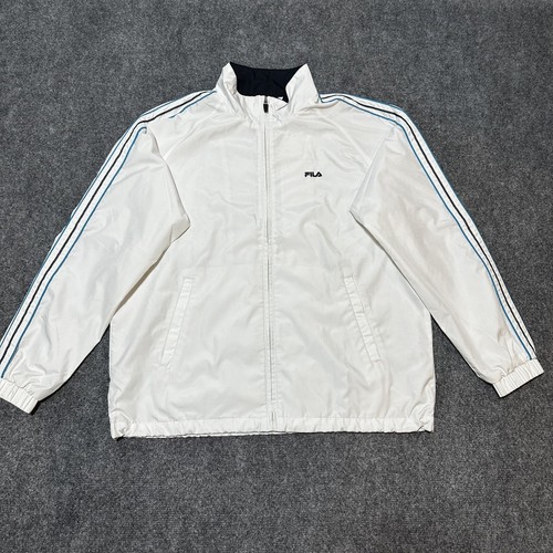 FILA Jacket Mens Size 100 White Long Sleeve Full Zip Pockets