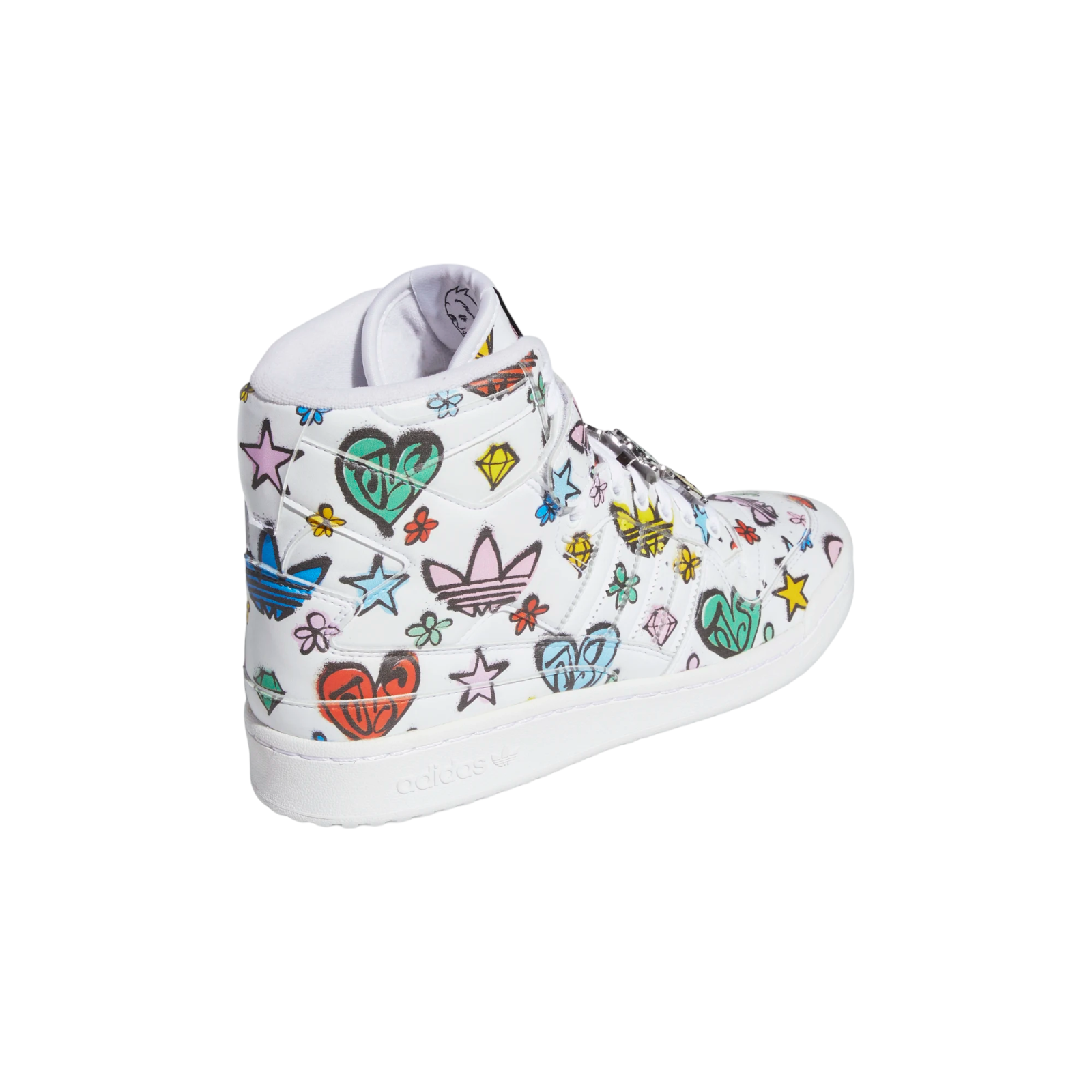 hi♡ Toddler Sk8-Hi Side Zip Shoe in Floral Orange / Marshmallow